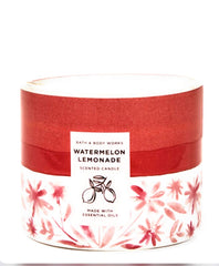 Bath & Body Works Watermelon Lemonade candle close-up wax detail enhances fragrance vibes.