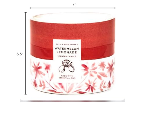 Bath & Body Works Watermelon Lemonade 3-Wick lit candle creates warm, inviting ambience.
