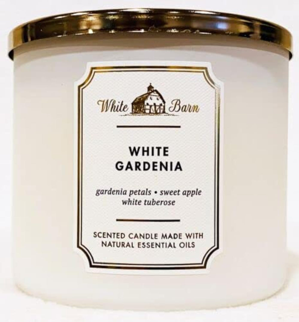 Bath & Body Works White Barn 3-Wick Candle with White Gardenia for room-filling fragrance