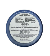 Bath & Body Works White Barn Laundry Day 3-wick candle front view for even burn and strong scent.