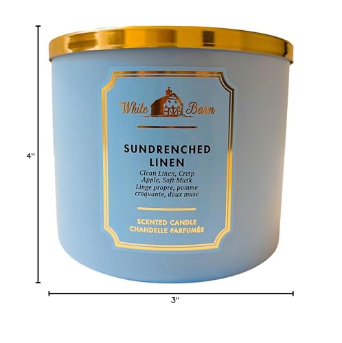 Decorative lid on Sundrenched Linen candle adds seasonal elegance.