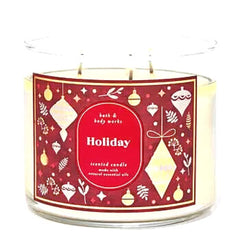 Bath & Body Works White Barn 3-Wick Candle with essential oils for festive ambiance and lasting aroma
