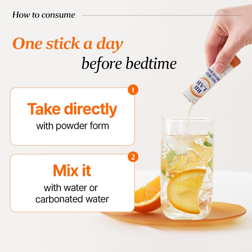 BB LAB Collagen Glutathione White Orange Stick orange flavor close-up.