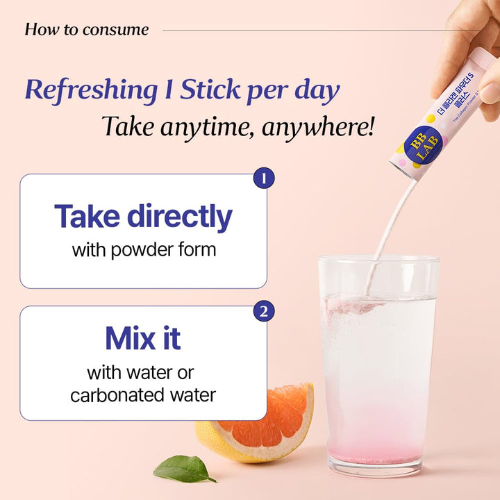 BB LAB Collagen S Plus grapefruit flavor makes daily intake enjoyable.