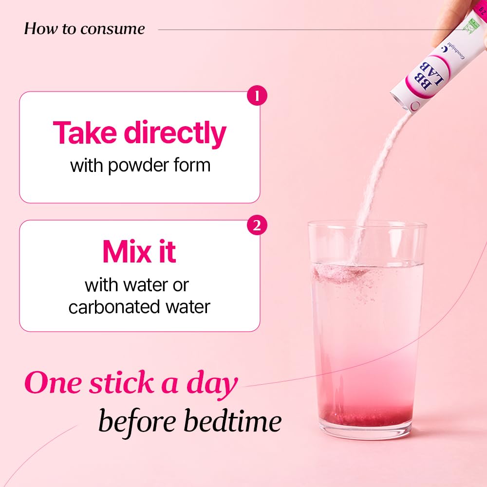 BB LAB Good Night vitamin C and glycine ingredients illustration highlights key components.