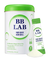 BB LAB low molecular collagen biotin plus packaging for convenient daily use.