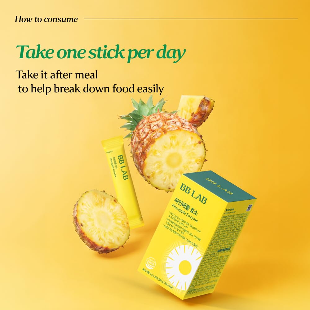 BB LAB Pineapple Enzyme packaging close-up showing portable digestive aid