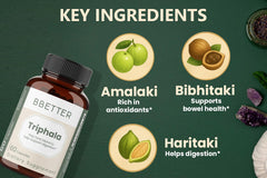 BBETTER Triphala capsules pack ready for daily digestive wellness.
