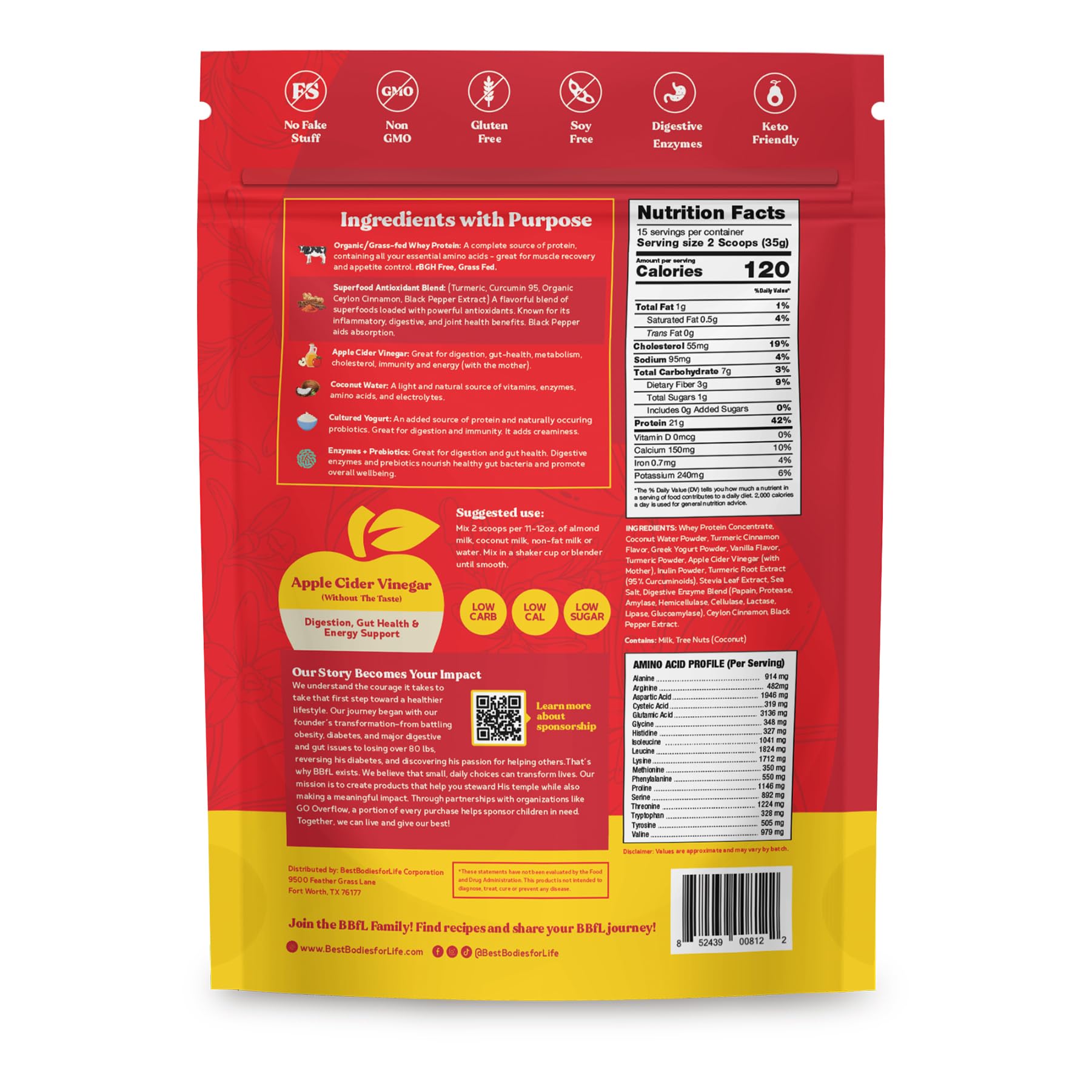 BBfL grass-fed whey product image emphasizes clean ingredients and quality protein.