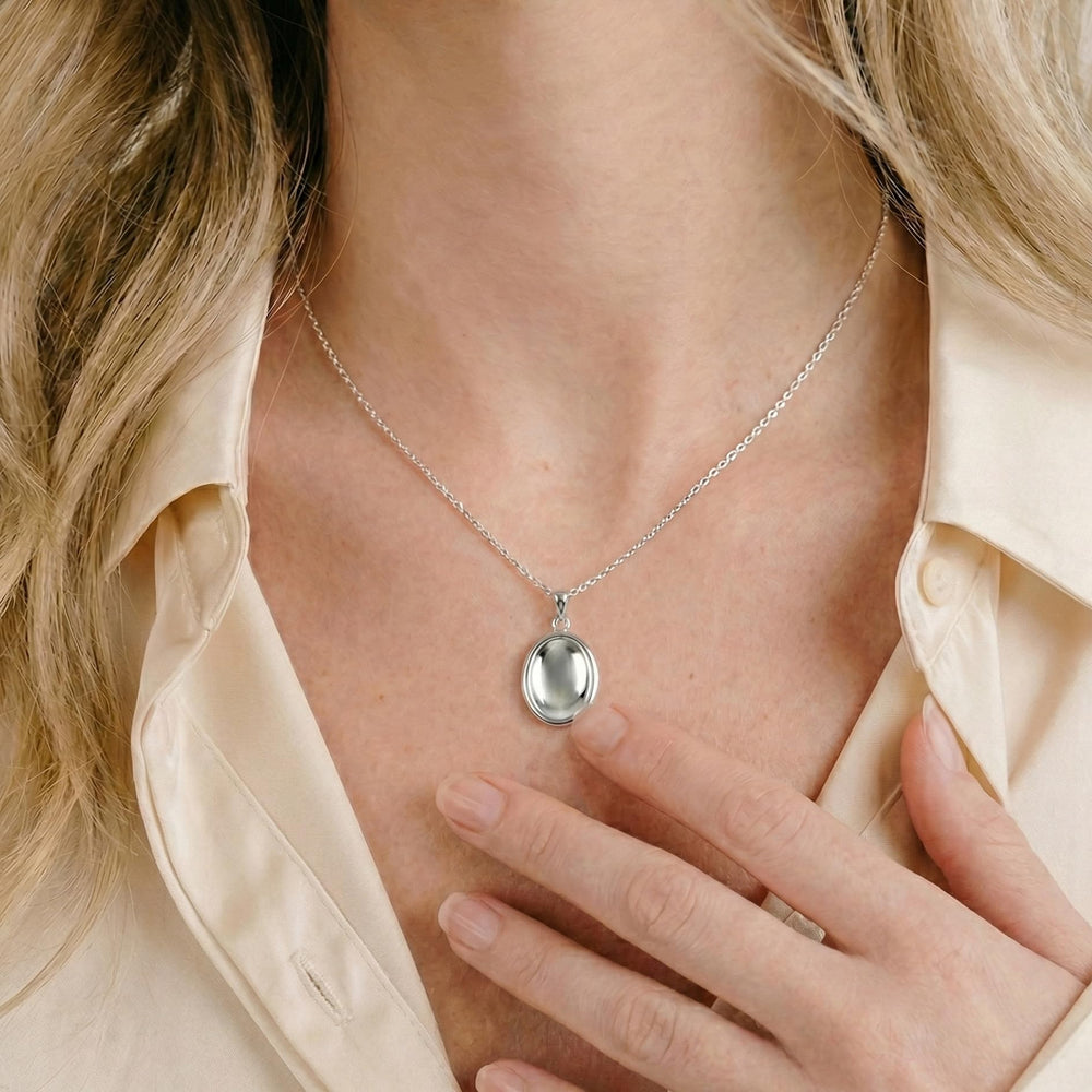 BBPM worry stone necklace gift-ready package with silver chain