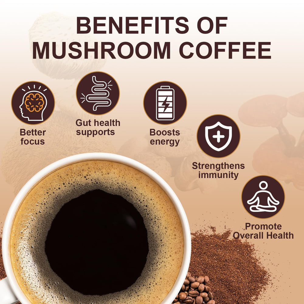 Bcuelov Mushroom Coffee hot-water mix for versatile beverages.
