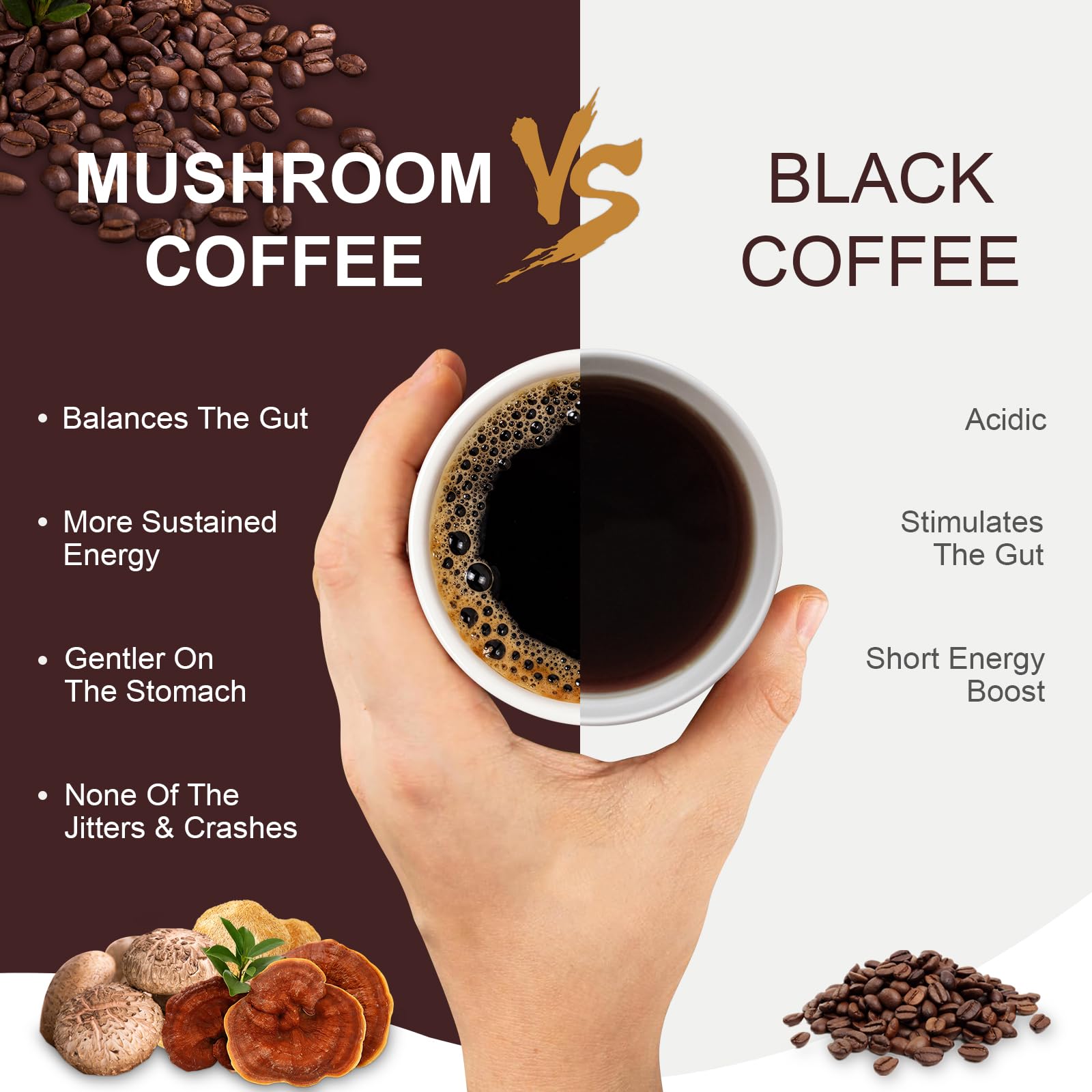 Bcuelov Mushroom Coffee iced beverage for refreshing afternoon lift.
