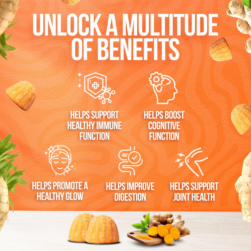 BeElevated Curcumin Turmeric Gummies black pepper ginger ingredients highlight absorption-friendly formula.
