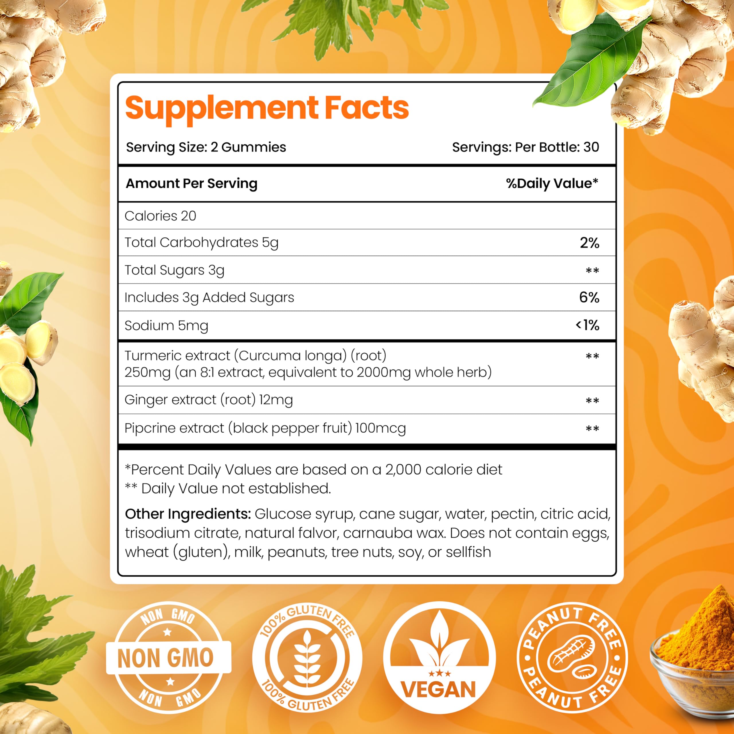 BeElevated Curcumin Turmeric Gummies vegan label and peach color support a healthy lifestyle.