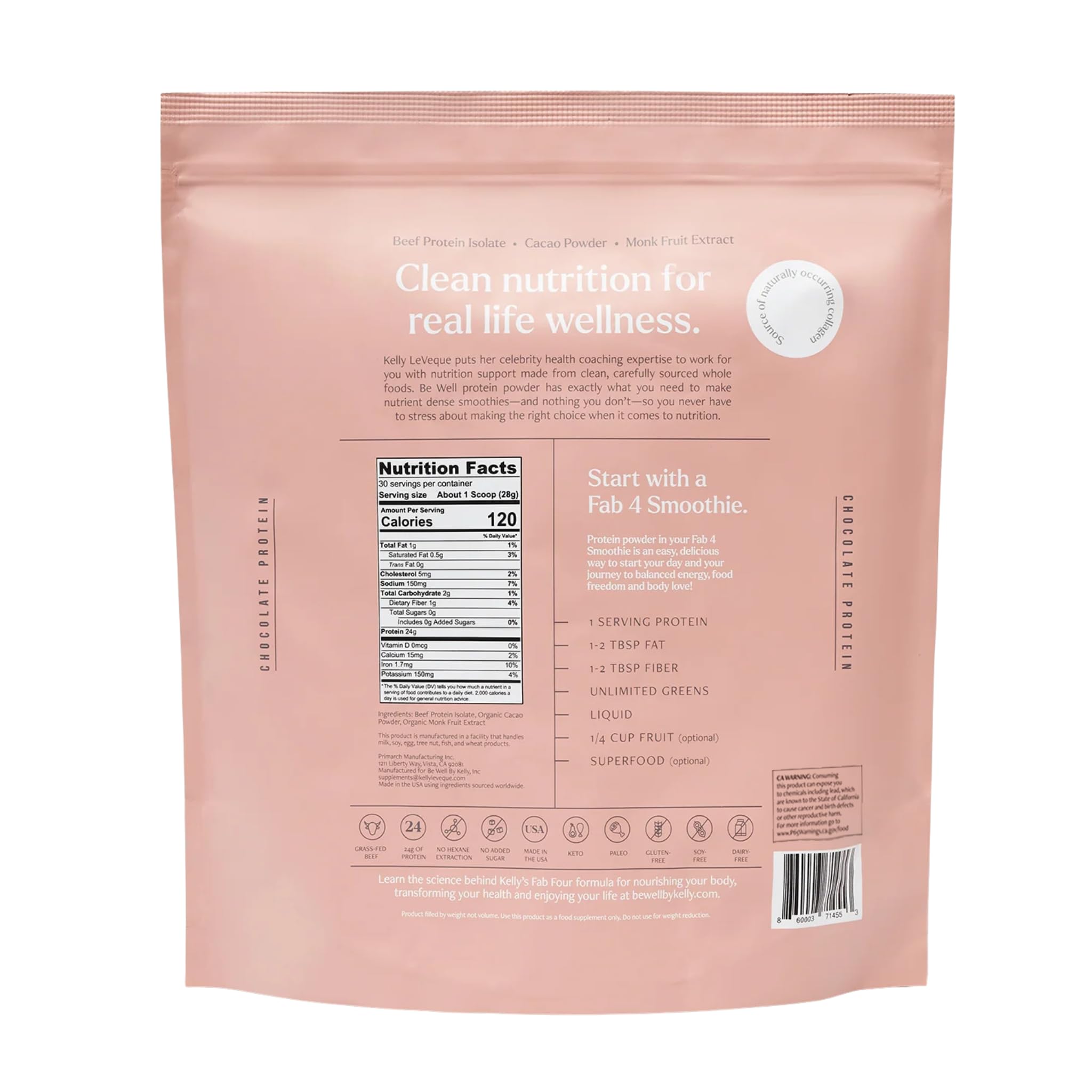 Be Well by Kelly chocolate beef protein powder after a workout offers convenient nutrition