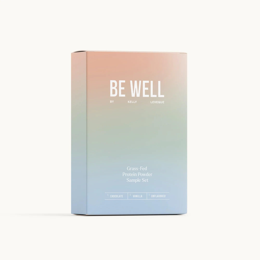 Be Well by Kelly vanilla beef protein powder sachet for creamy shakes and steady energy.
