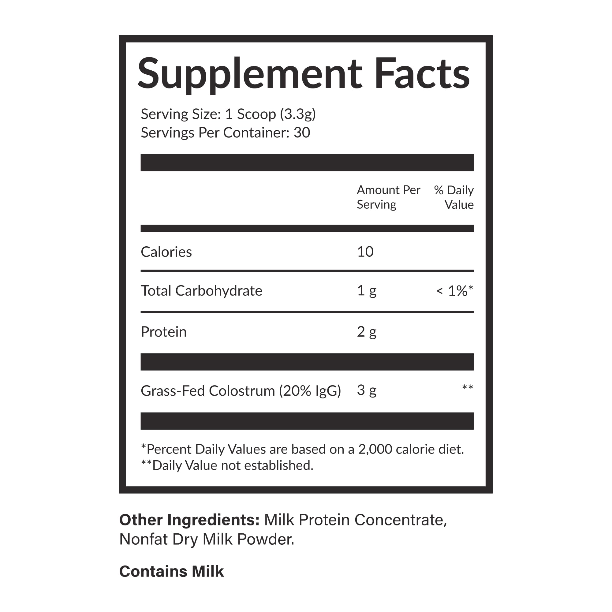 Beam Colostrum Powder made-in-usa pack underscores safety and trusted manufacturing.