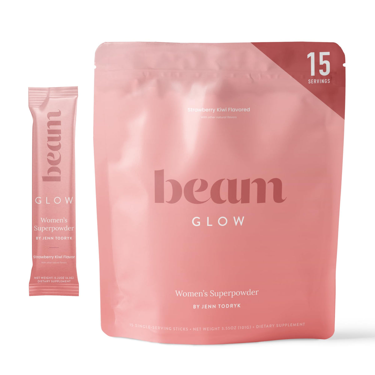 Beam Glow hormone balance bottle pour shows easy daily dosing for balance.