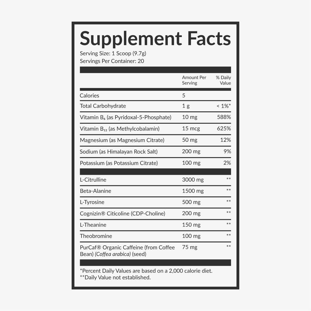 Beam L-Tyrosine and L-Theanine enhance focus and calm energy.