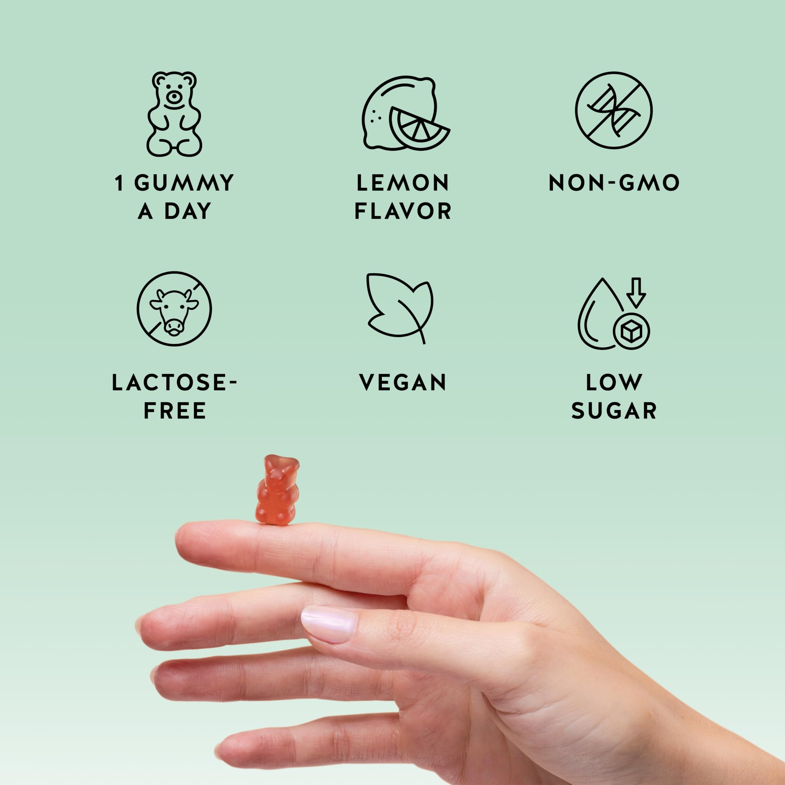 Bears with Benefits vegan formula label showcasing plant-based ingredients