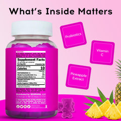 BearVANA gummies textured pineapple feature highlights easy daily intake