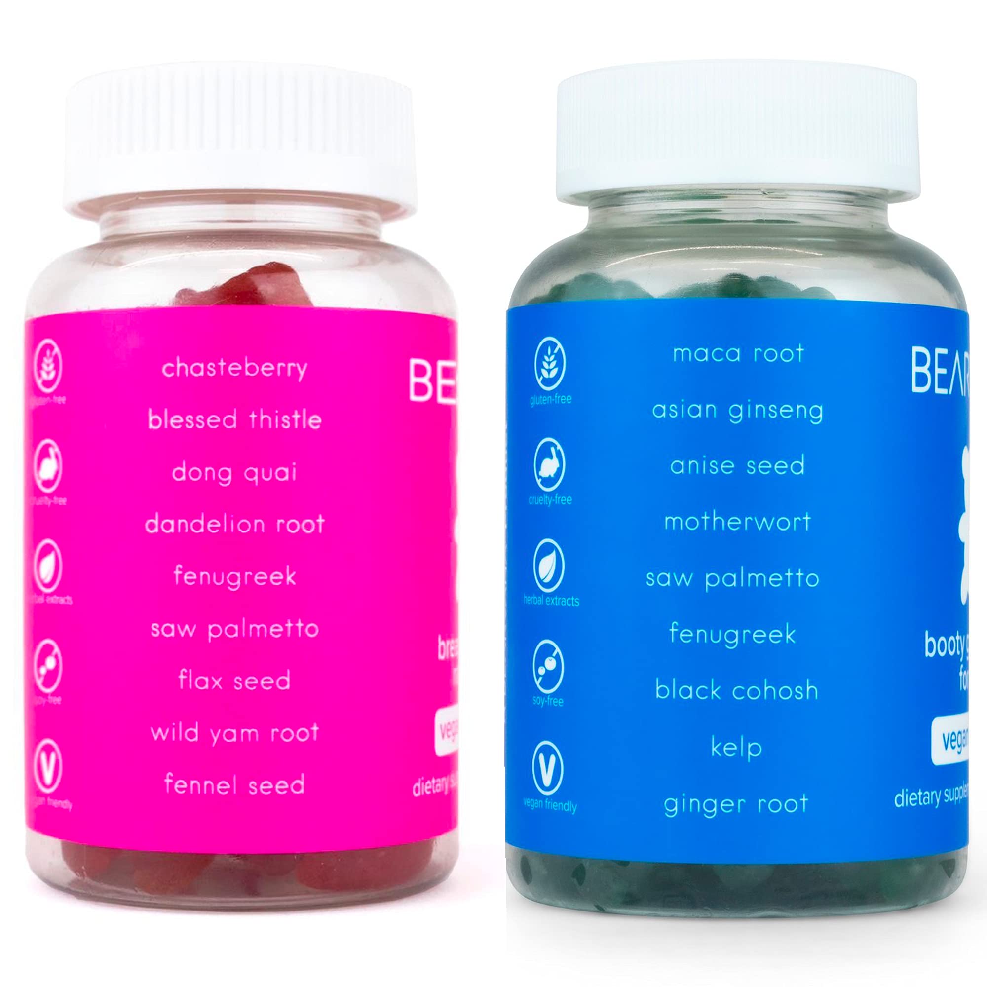 BEARVANA packaging highlighting vegan, gluten-free, non-GMO features.