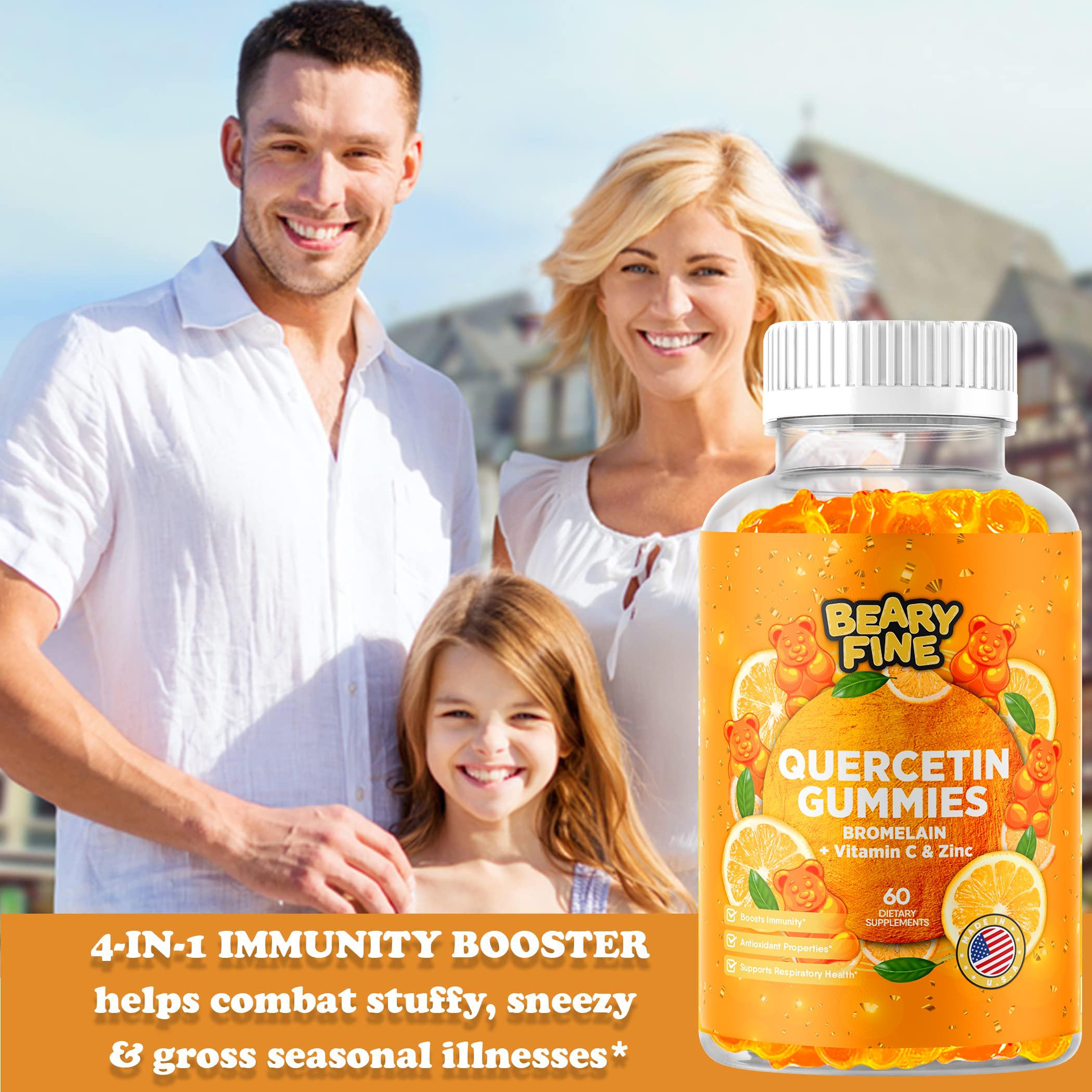 Shelf-ready Beary Fine gummies ready for daily routines.