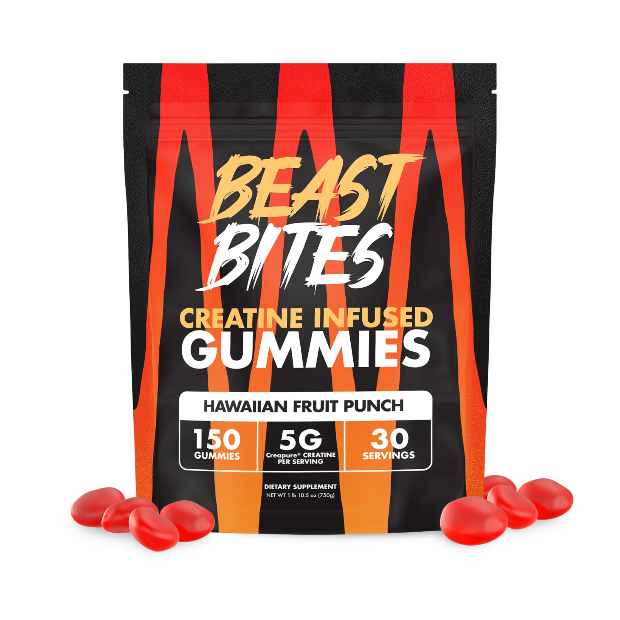 BEAST BITES Creatine Monohydrate Gummies pack-front view for daily training support