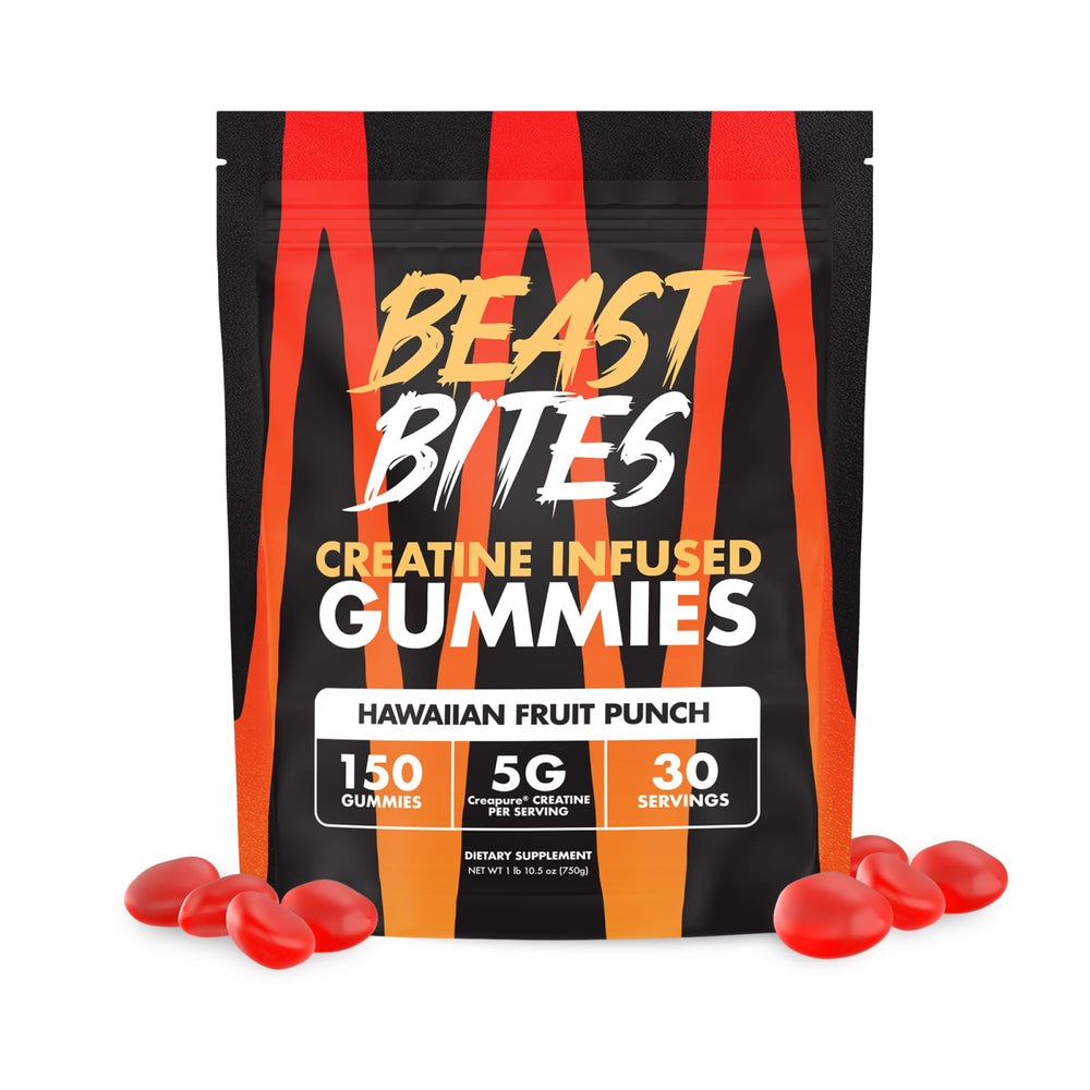 BEAST BITES Creatine Monohydrate Gummies pack-front view for daily training support