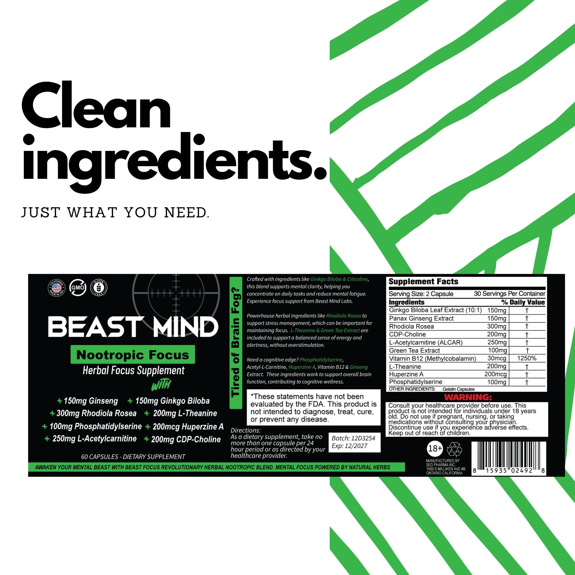 Beast Mind Focus on a clean desk setup signals distraction-free work sessions.