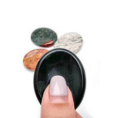 BEAUSIOO thumb stone Crazy Lace Agate for vibrant energy and stress relief.