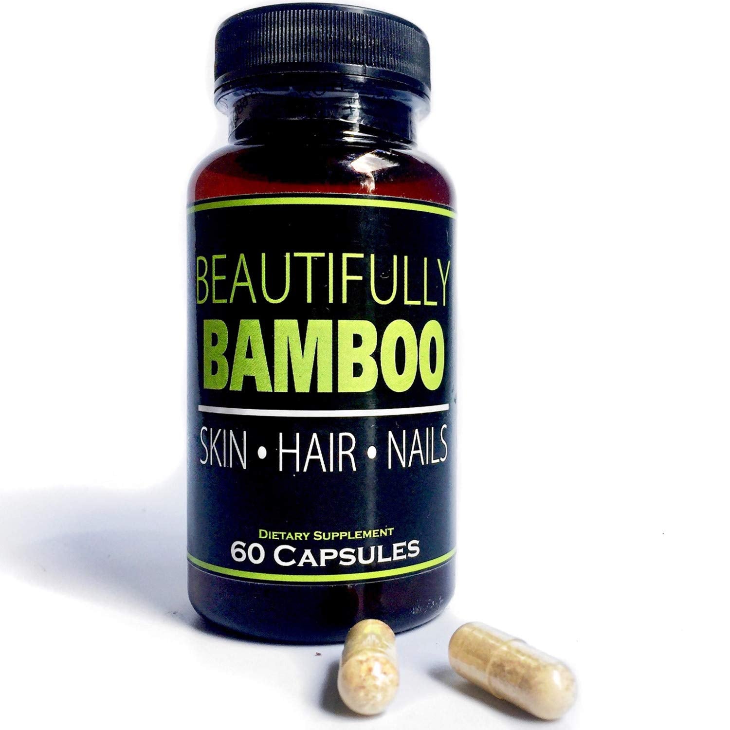 Beautifully Bamboo Ultra Vitamin bottle on shelf highlighting hair skin and nails support