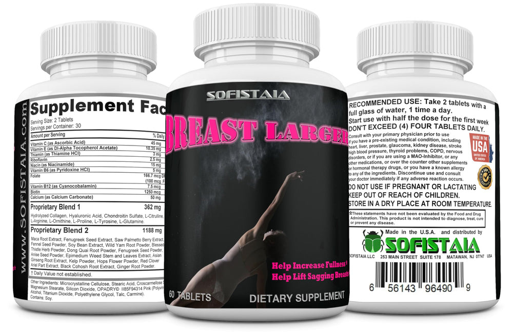 BEAUTIFYEM BreastLARGER lifestyle shot features a confident user appreciating subtle enhancement
