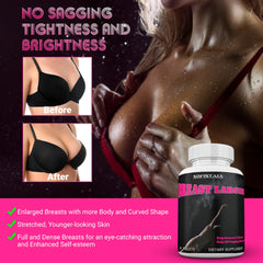 BEAUTIFYEM BreastLARGER pills close-up highlights natural ingredients for gentle support