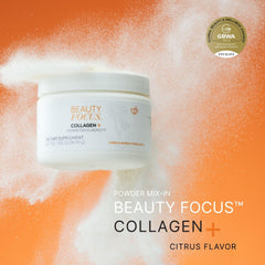 Beauty Focus Collagen+ serving scoop ready for precise daily measurements.