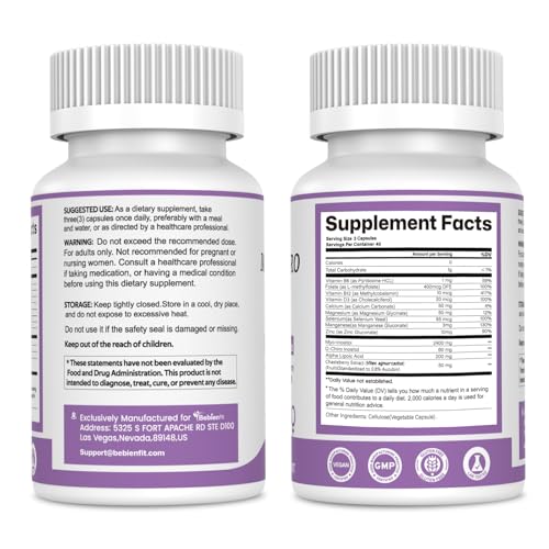Bebien fit ingredient panel highlights Myo-Inositol and D-Chiro Inositol