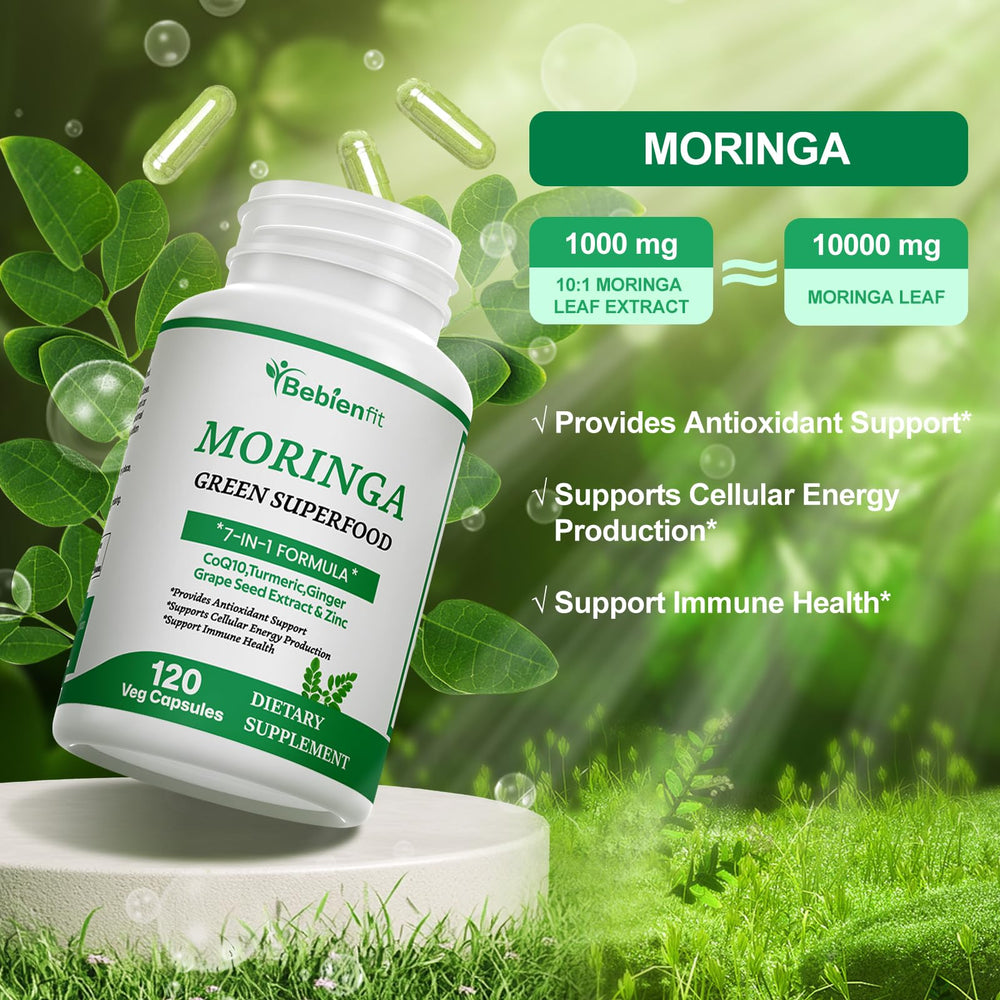 Bebien fit Moringa capsules on a daily routine setup for wellness