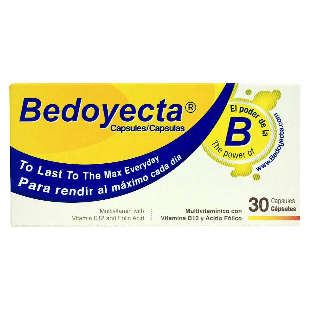 Bedoyecta multivitamin box shows 120 capsules for daily wellness.
