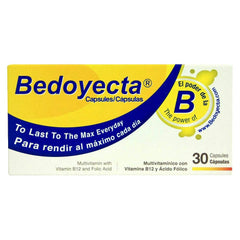 Bedoyecta multivitamin box shows 120 capsules for daily wellness.