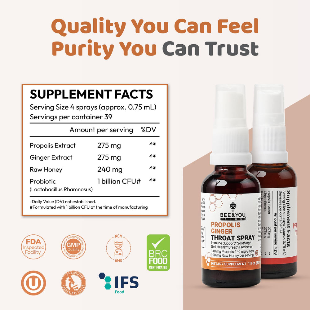 Close-up of ginger extract for natural immune-support blend by Bee & You
