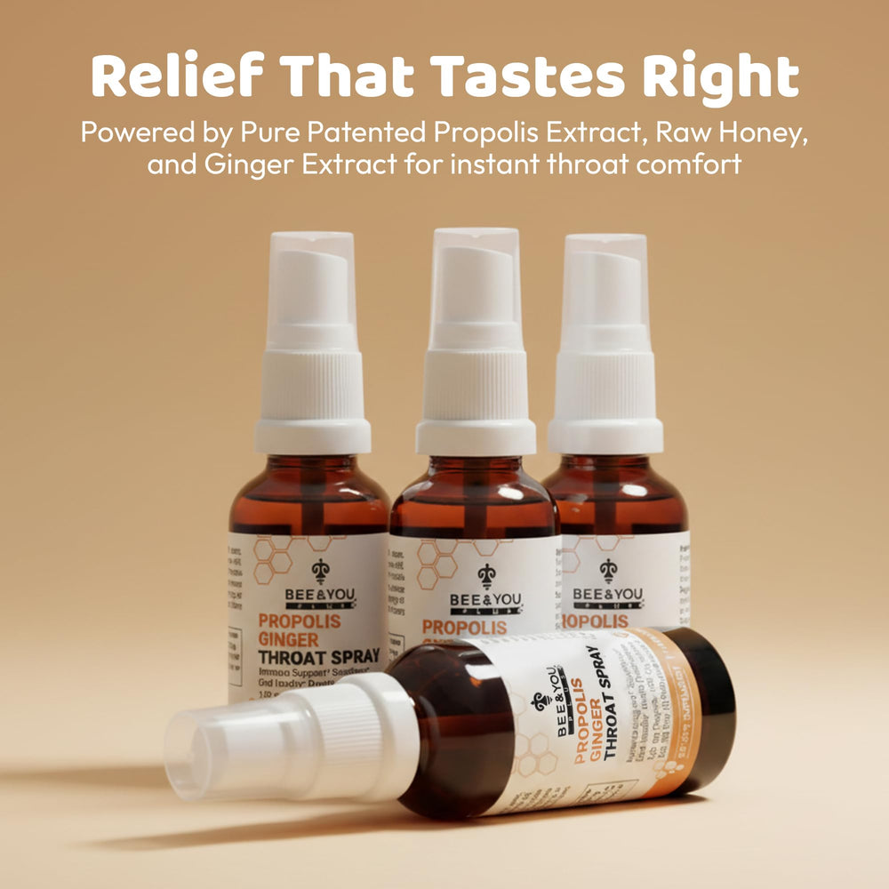 Label highlighting ingredients and safety certifications for Bee & You product