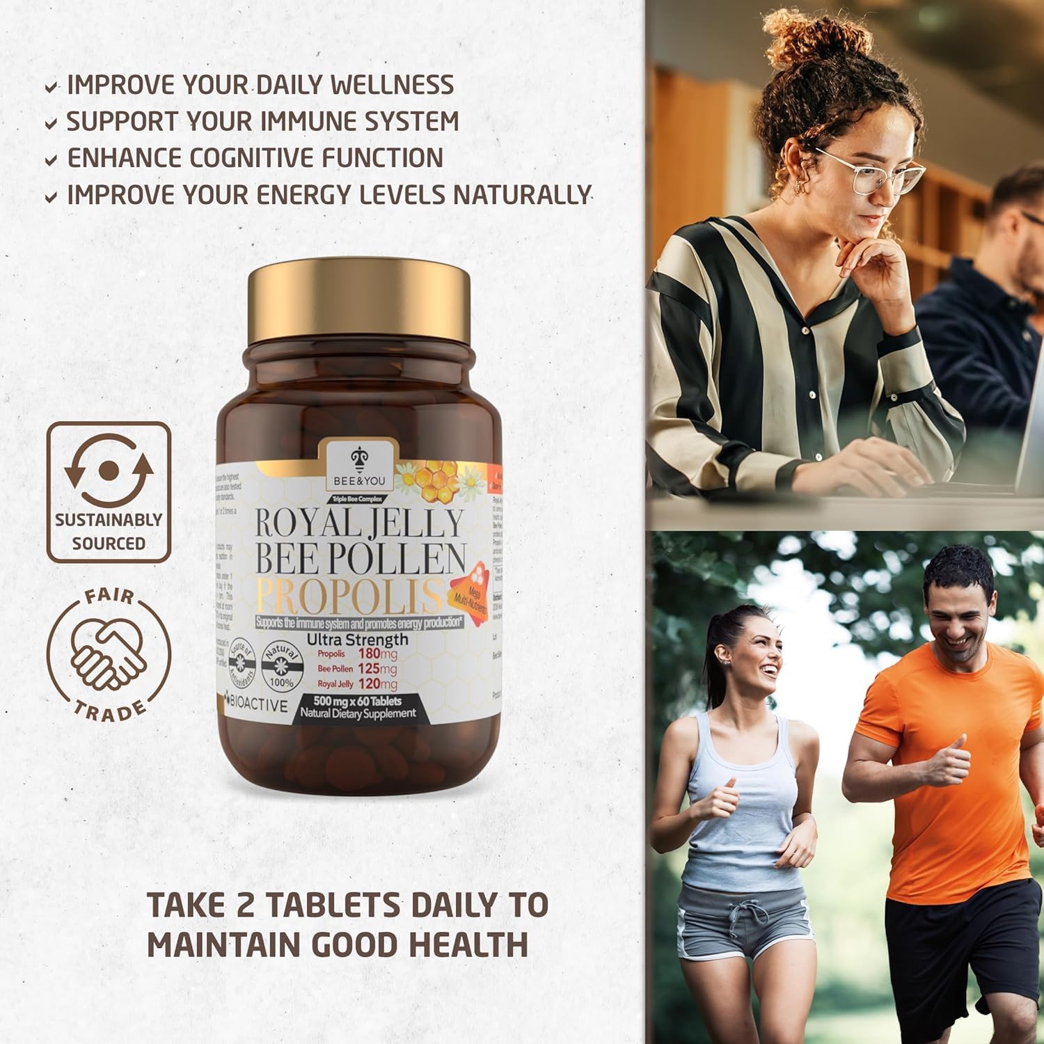 Bee & You Propolis extract tablets — natural protective barrier for overall wellness.