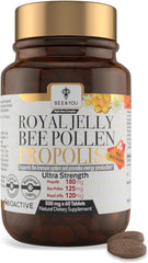 Bee & You Royal Jelly Tablet bottle — antioxidant-rich immune support for daily vitality.
