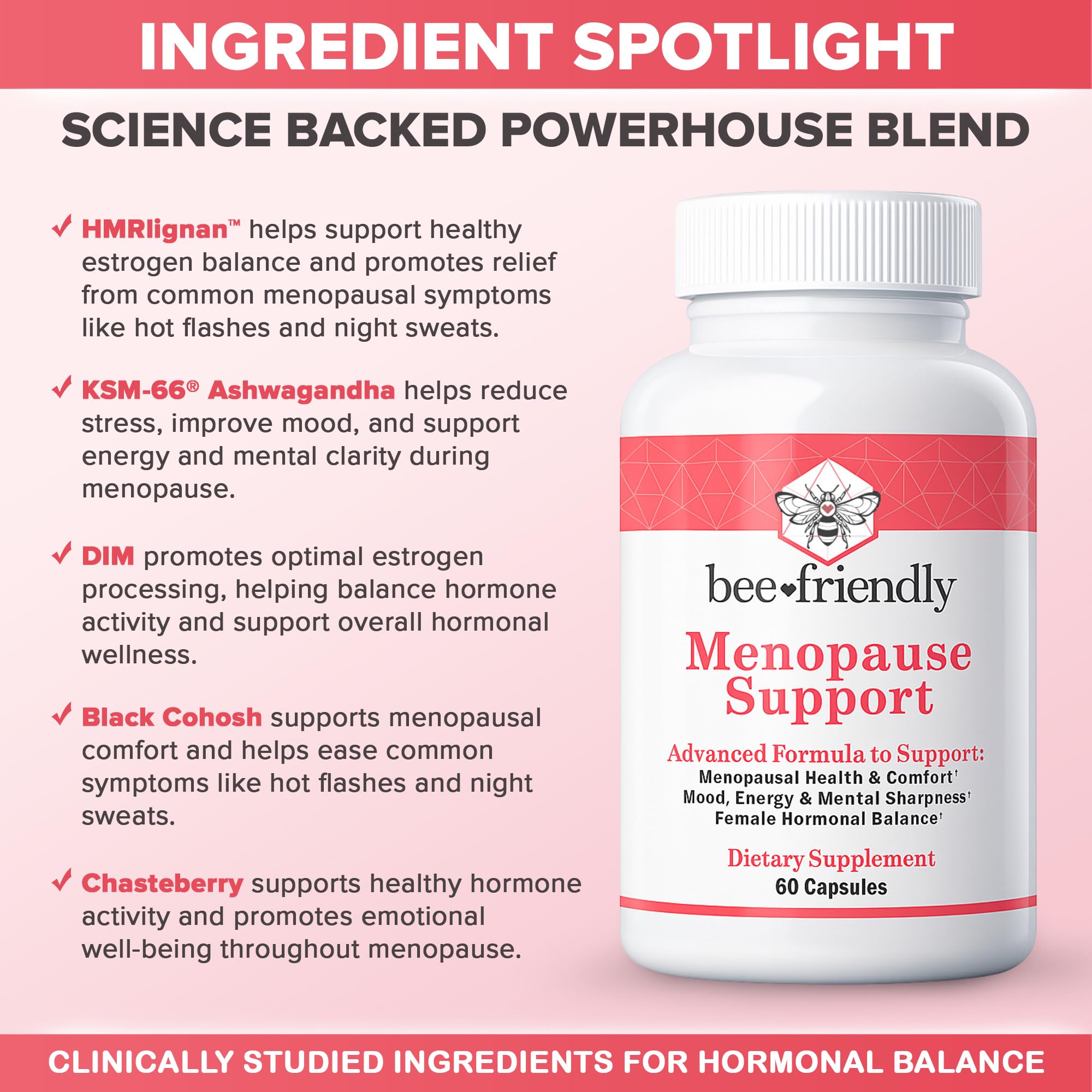 BeeFriendly DIM capsules closeup highlighting hormone balance potential.