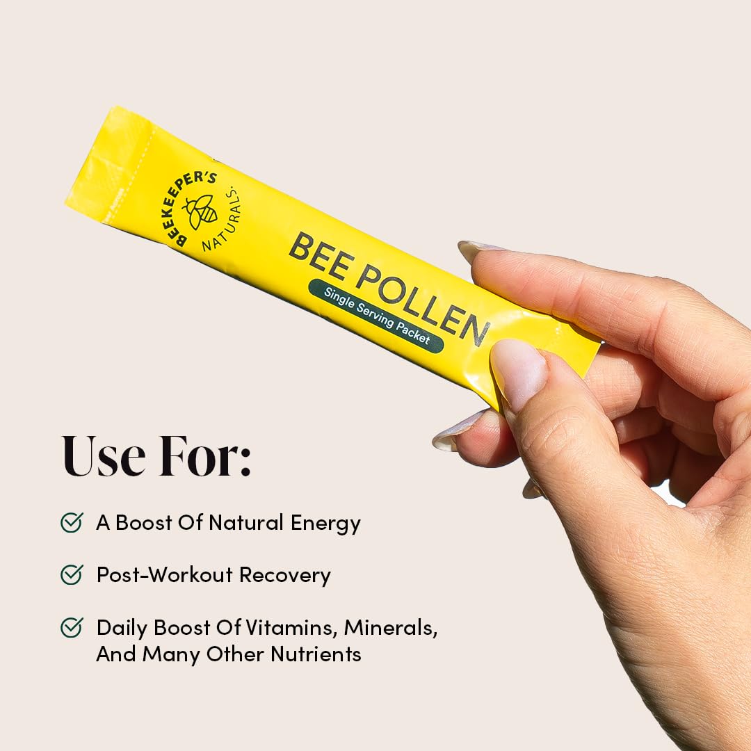 Beekeeper's Naturals stick pack being dispensed for easy portions.