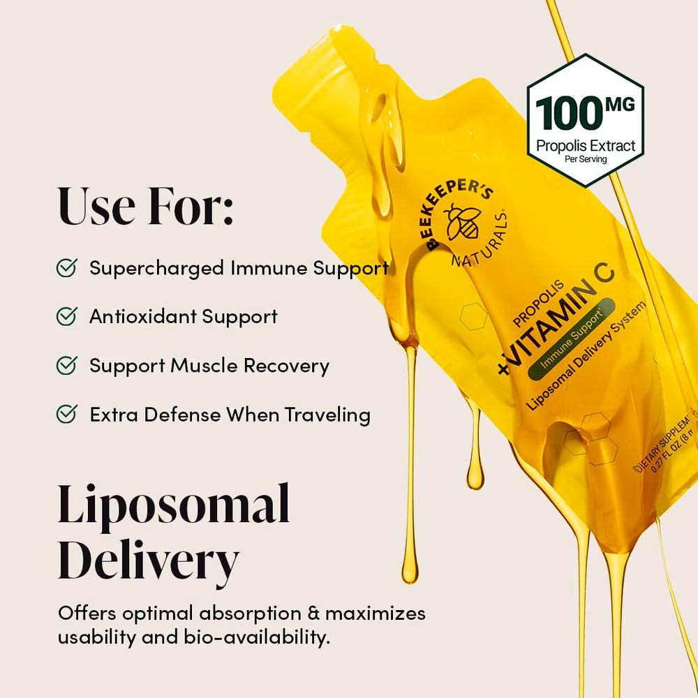 Beekeeper's Naturals liposomal Vitamin C bottle with a convenient 1000mg dose.