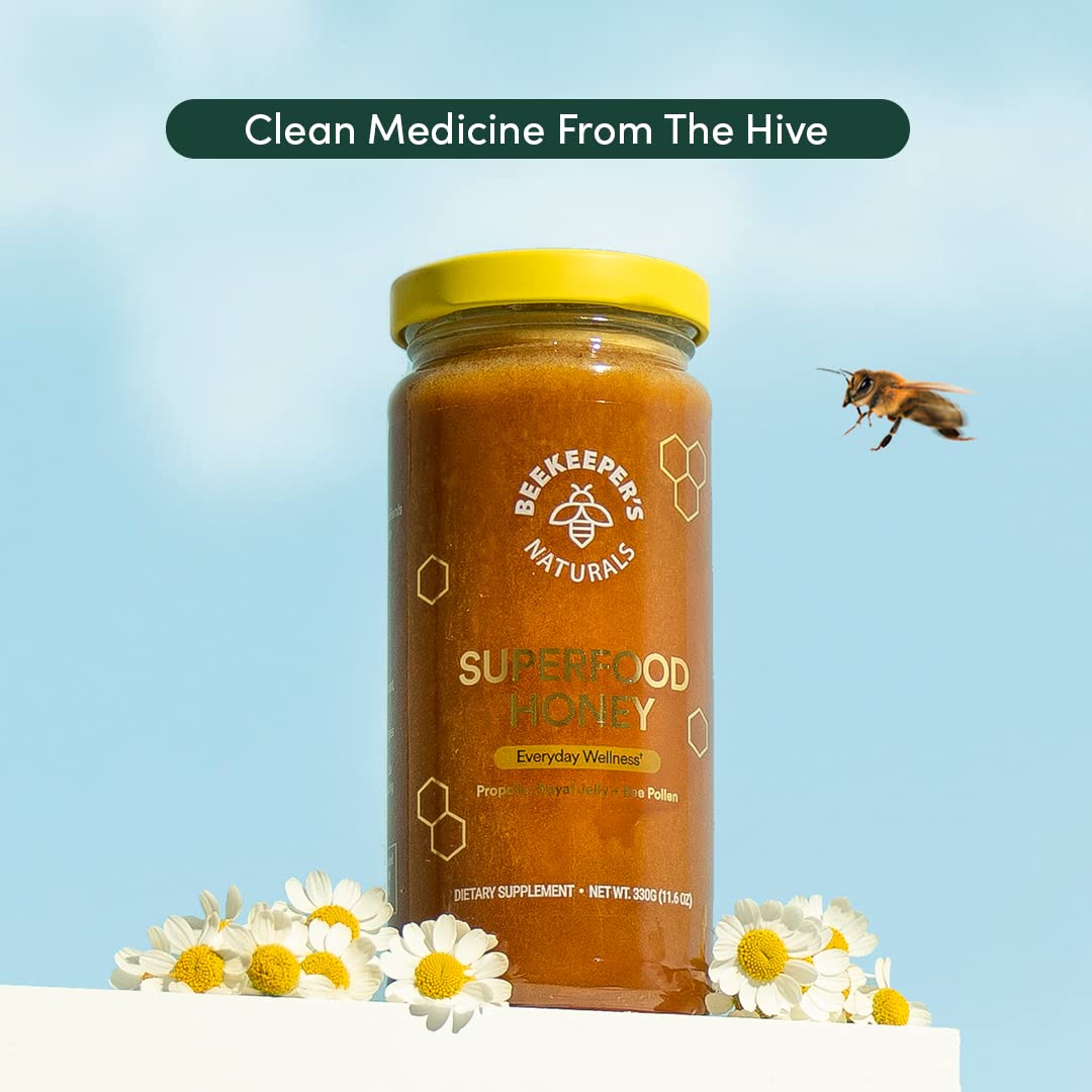 Beekeeper's Naturals Superfood Honey drizzle over oats for daily use