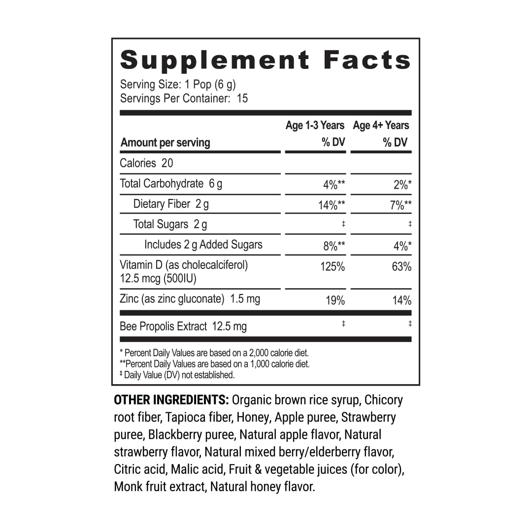 Beekeeper's Naturals 15 count package is convenient for busy families.