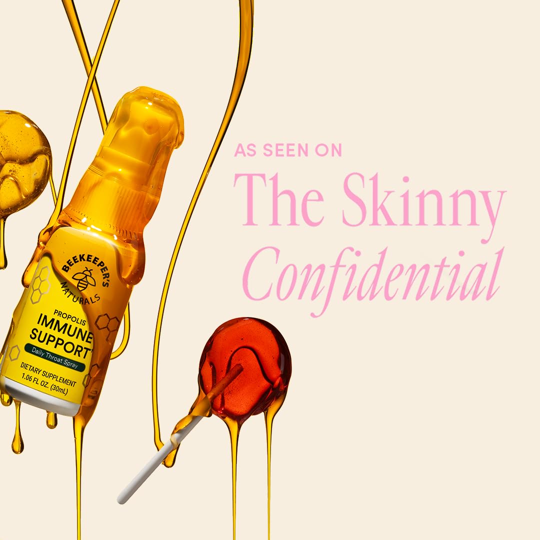 Beekeeper's Naturals Propolis ingredients highlight natural components in the lollipops.