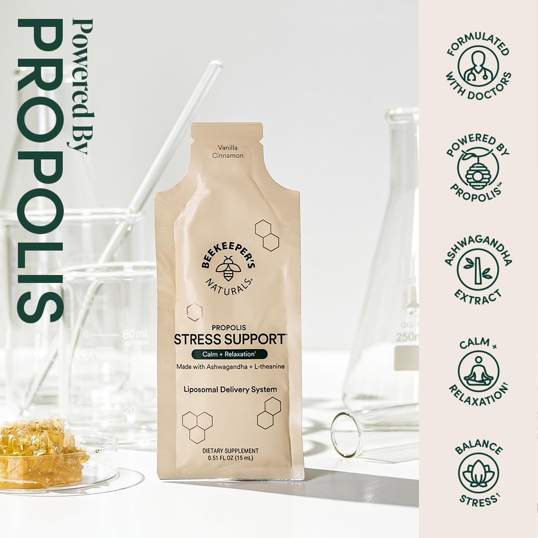 Beekeeper's Naturals Propolis boost jar showing natural support for wellness.